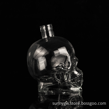 Skull face whisky vessel wine glass bottle